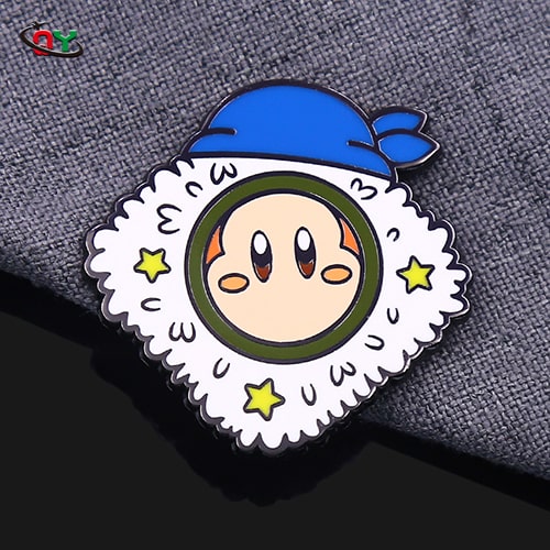Plush-Trimmed Cute Character Enamel Pin