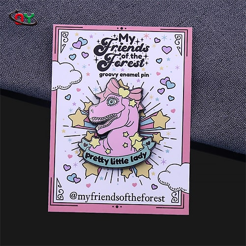 Pretty Little Lady Pink Dino Enamel Pin